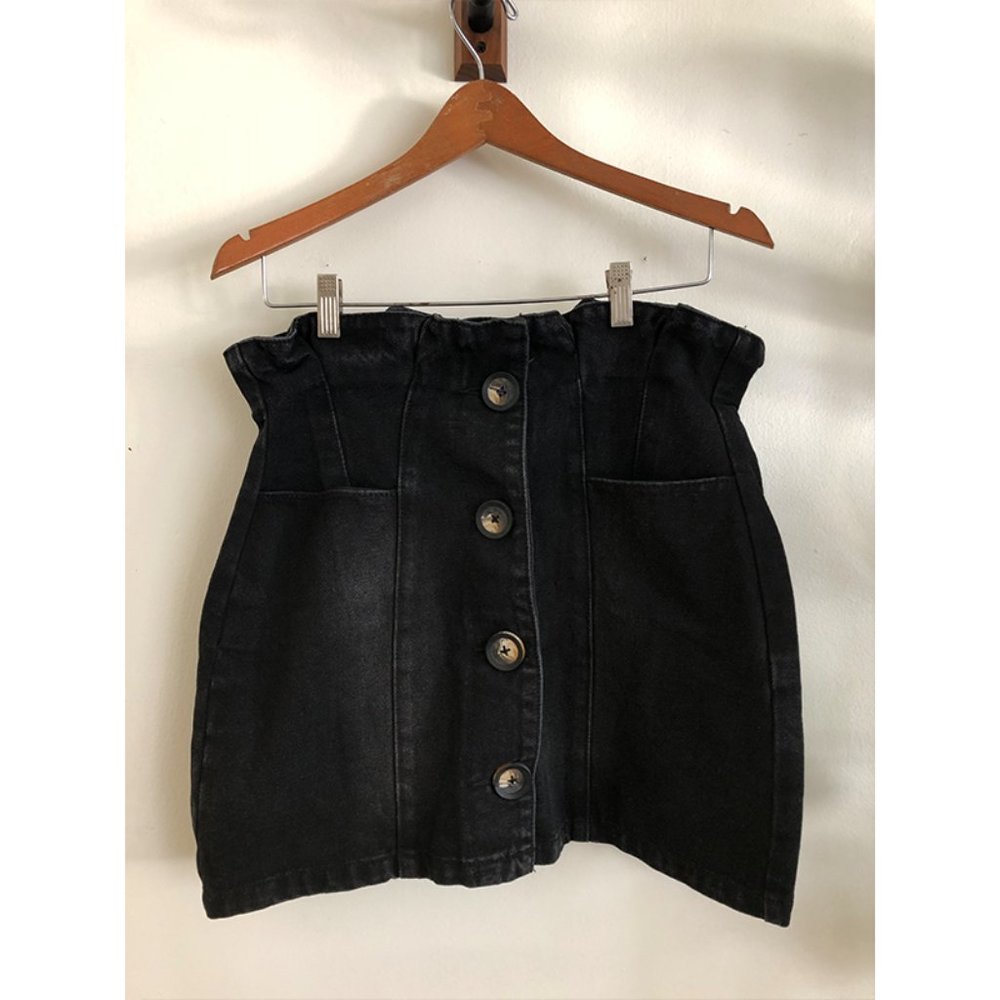 Stelen Black Denim Skirt